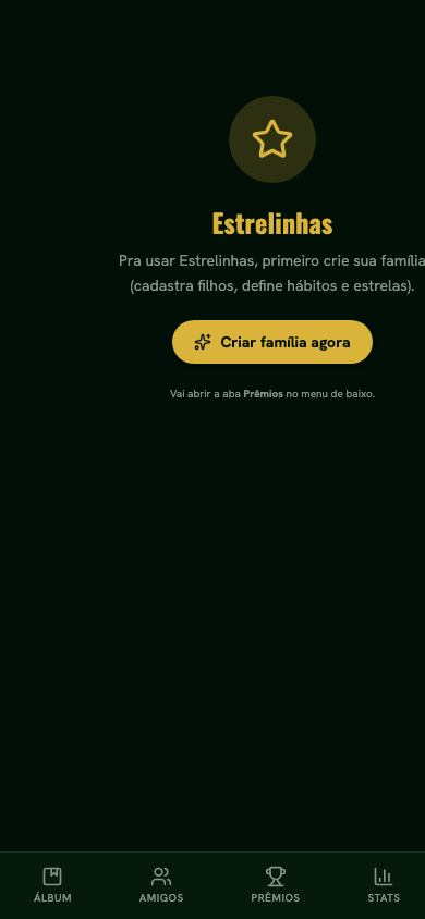 Tela Estrelinhas — modo família